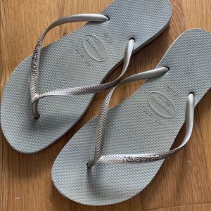 Havaianas Metallic Gold Flip Flops